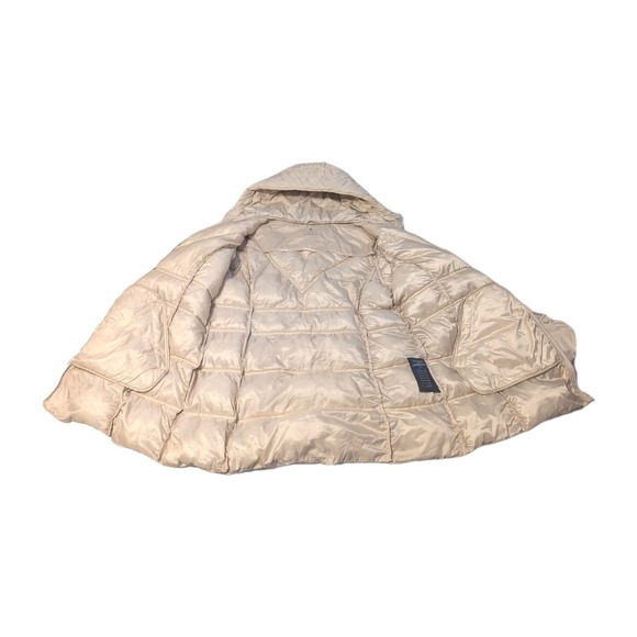 Bernardo Women's Hooded Puffer Long Coat Jacket Cream Beige Eggshell Size 2XL - Picture 9 of 16